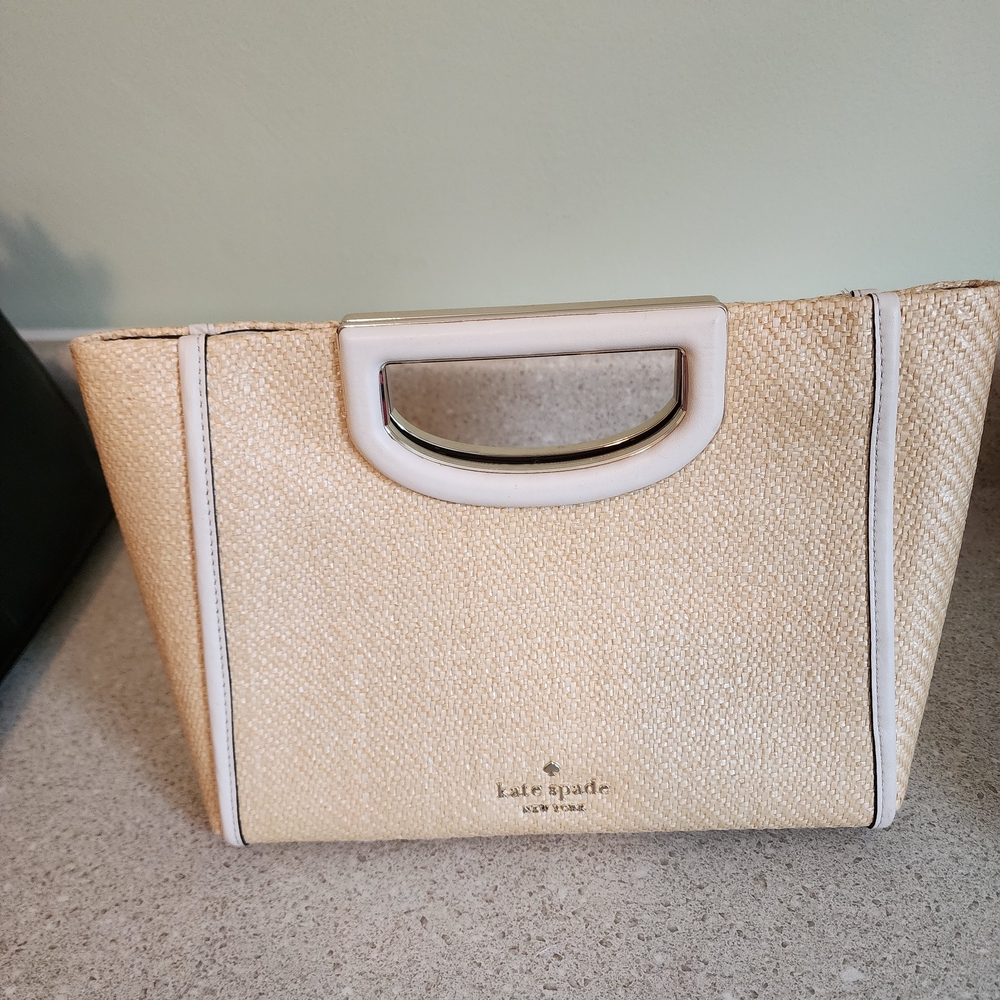 Kate Spade Beige Tote with White Accents